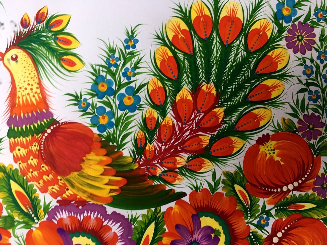 Acrylic painting Peacock Trenbach K. - 6