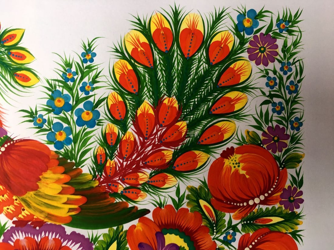 Acrylic painting Peacock Trenbach K. - 7