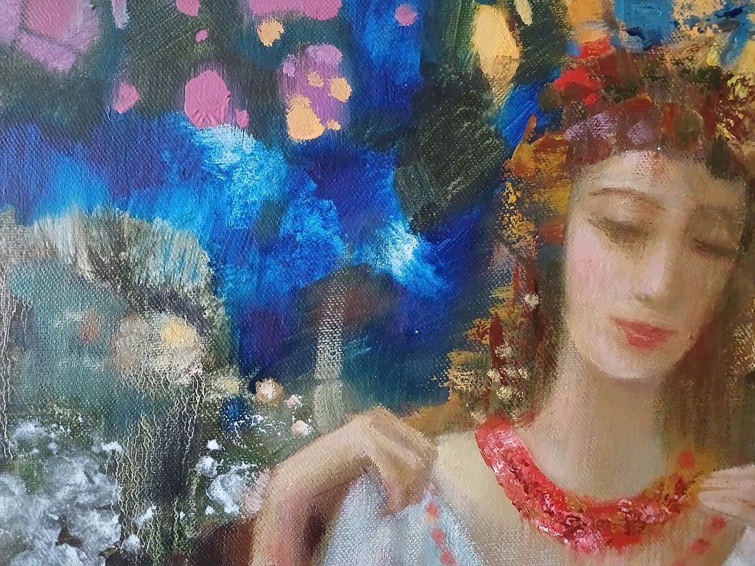 Abstract oil painting Red beads Anatoly Tarabanov - 4