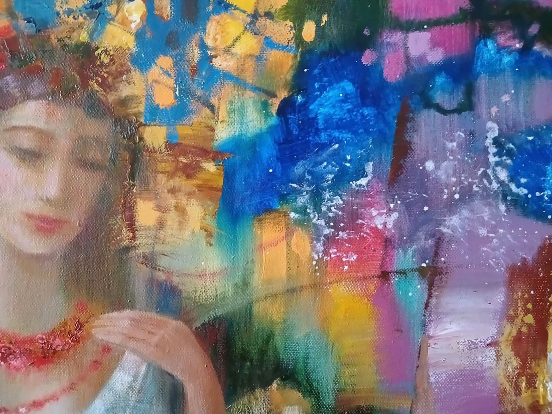 Abstract oil painting Red beads Anatoly Tarabanov - 5
