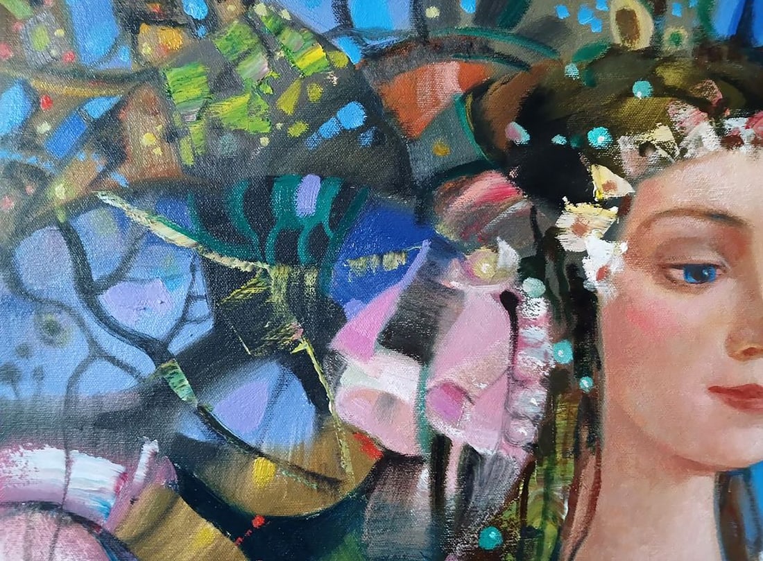 Abstract oil painting Flower Queen of the Night Anatoly Tarabanov - 4