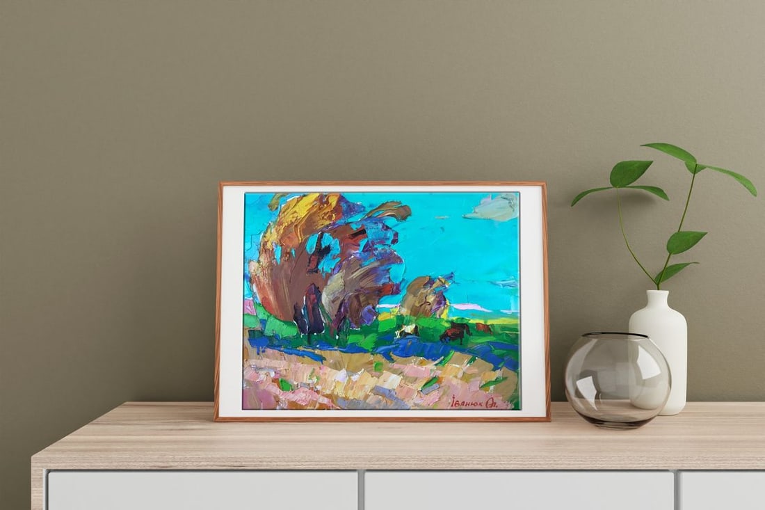 Abstract oil painting In the shade of willows Kalenyuk Alex - 2