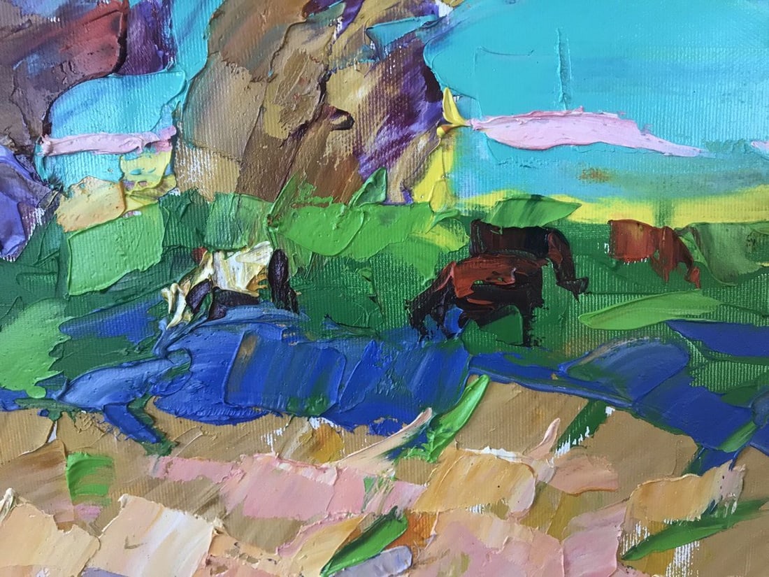Abstract oil painting In the shade of willows Kalenyuk Alex - 5