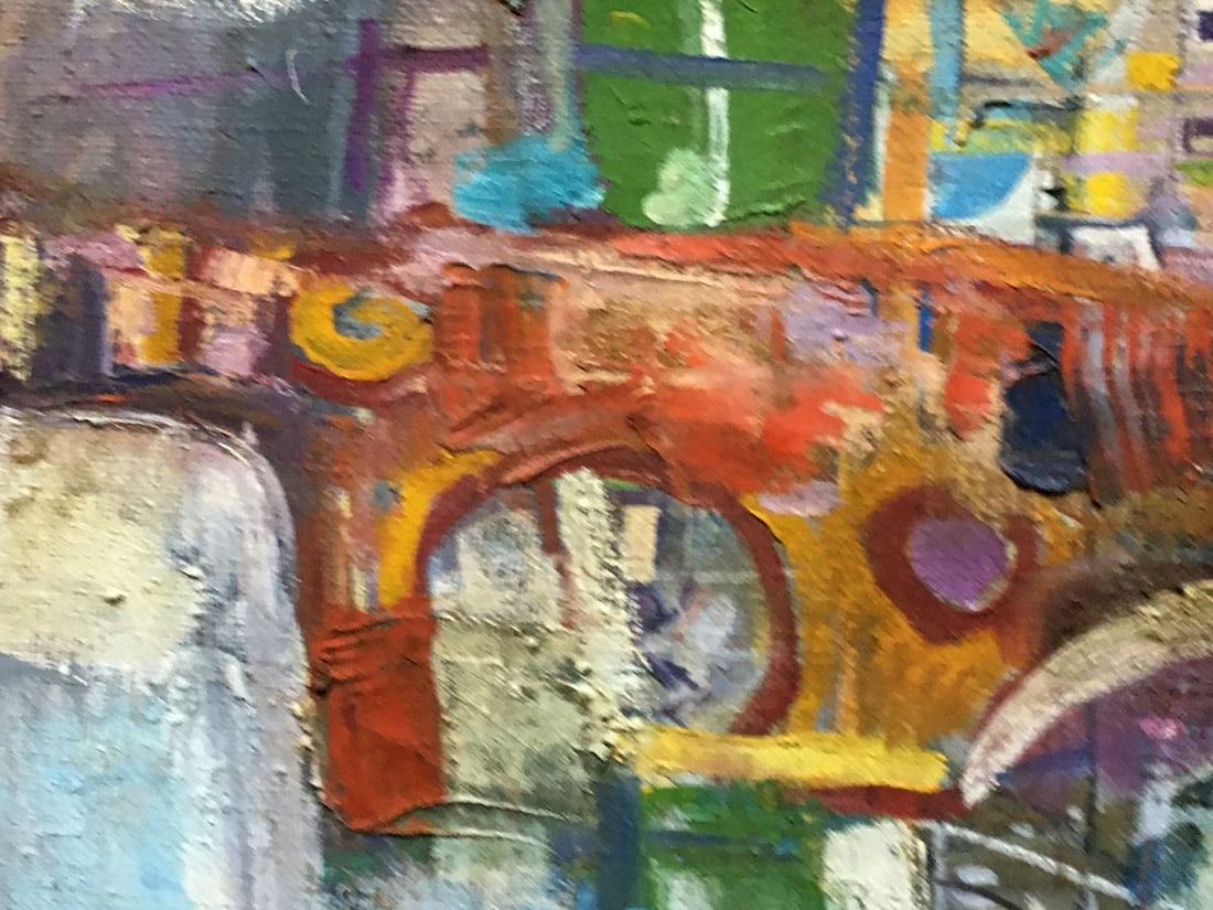 Abstract oil painting A walk on the bike Larisa Kornienko - 5