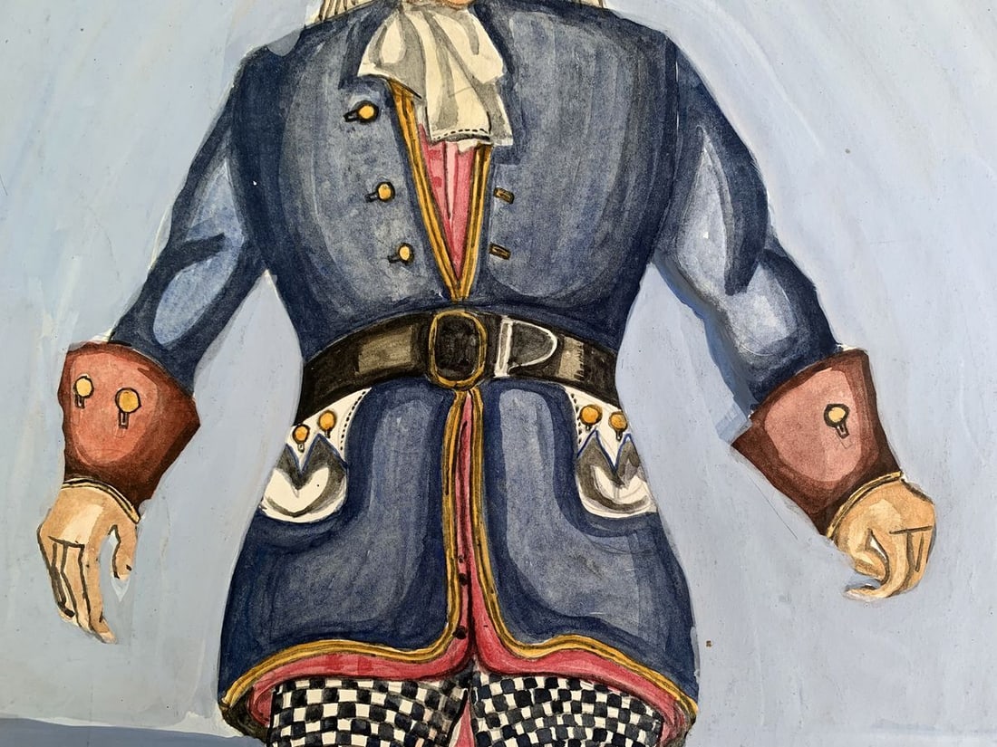 Watercolor painting Full-length portrait of a man Alexander Arkadievich Litvinov - 3