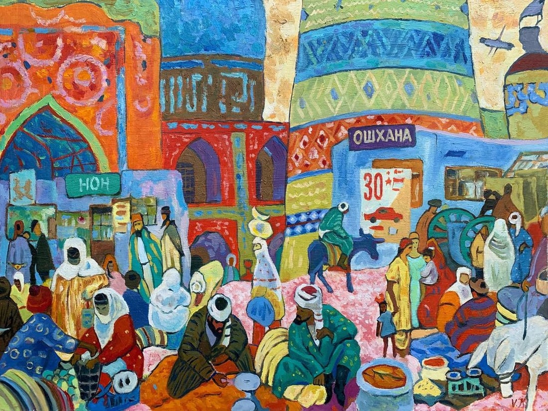 Abstract oil painting East market Victor Kokurin - 2