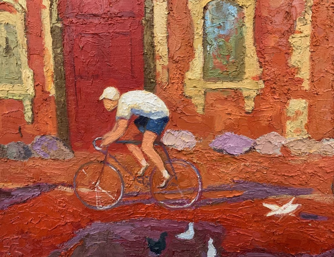 Abstract oil painting Cycle race Monogram - 3