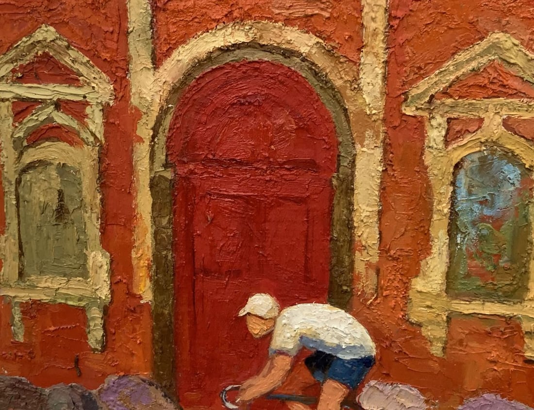Abstract oil painting Cycle race Monogram - 9