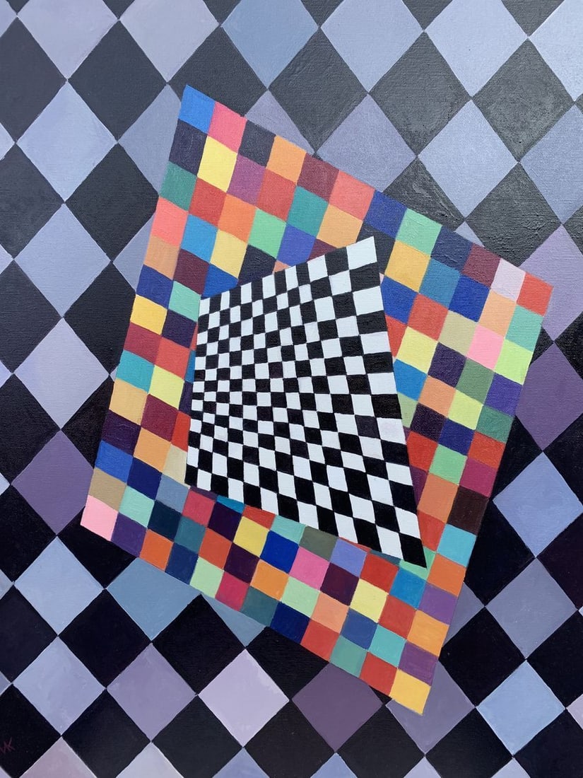 Abstract oil painting Square (based on Wassily Kandinsky) Victor Konotopsky - 2