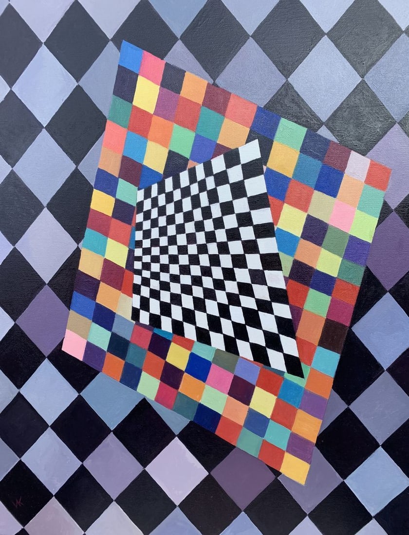 Abstract oil painting Square (based on Wassily Kandinsky) Victor Konotopsky - 8