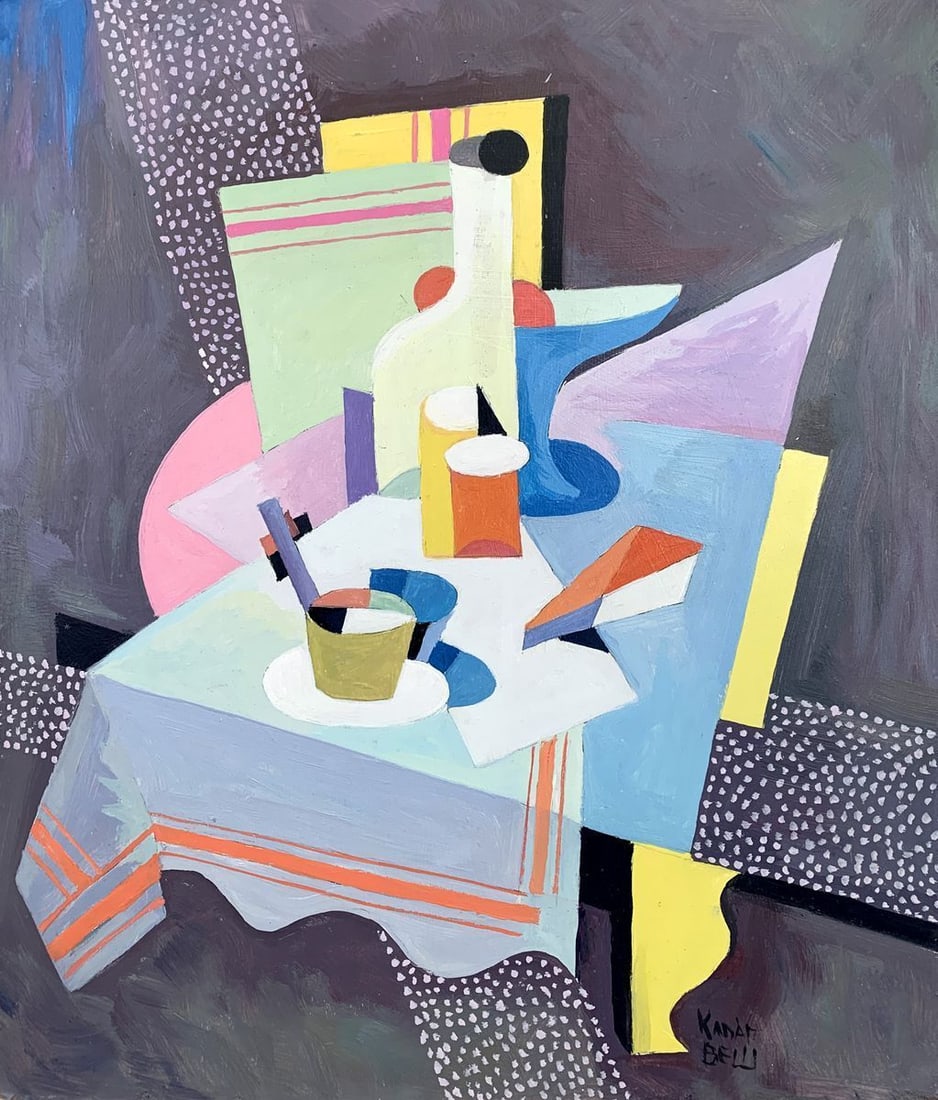 Abstract oil painting Set table (based on the artist Bella Kadar) Victor Konotopsky (1 of 10)