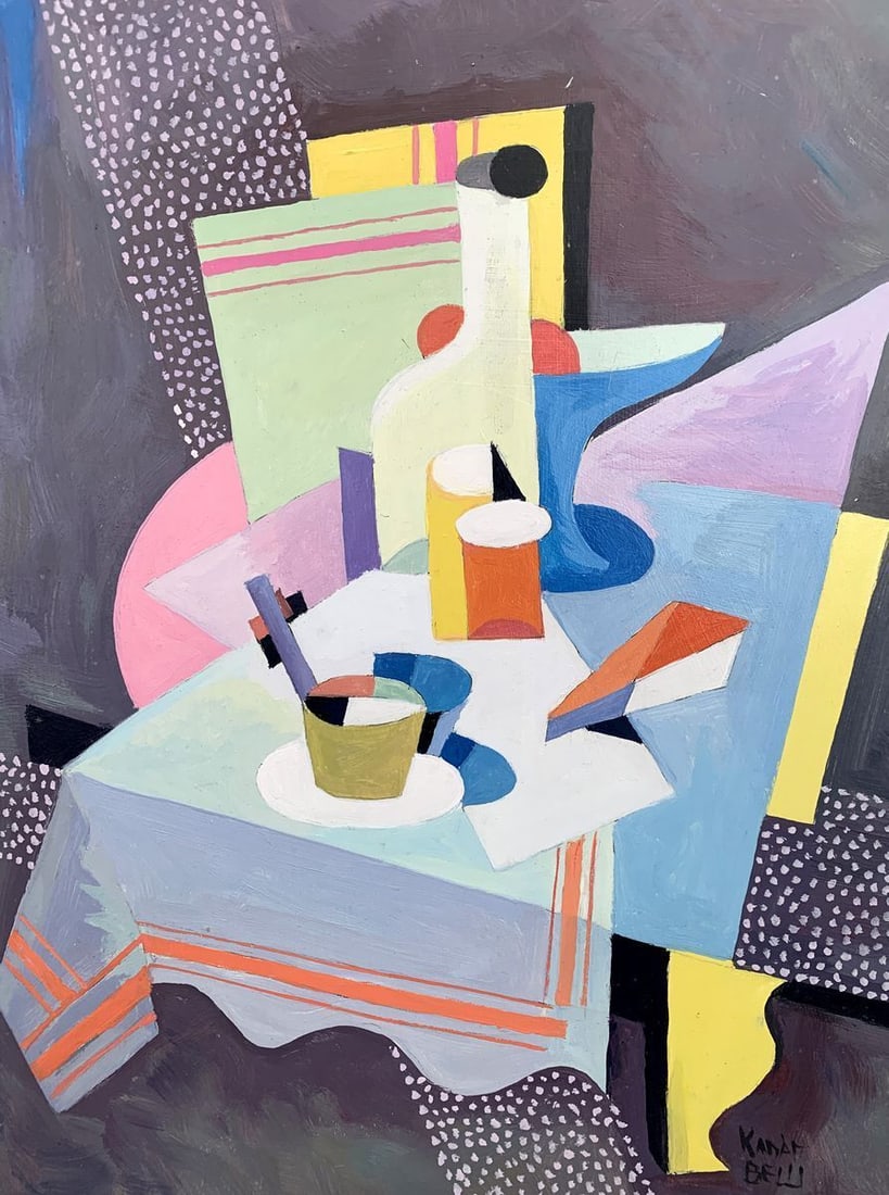 Abstract oil painting Set table (based on the artist Bella Kadar) Victor Konotopsky - 2