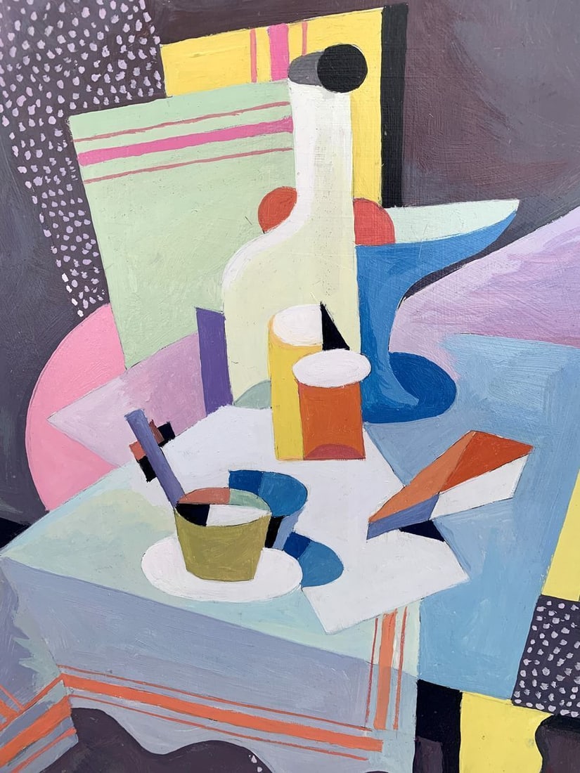 Abstract oil painting Set table (based on the artist Bella Kadar) Victor Konotopsky - 4