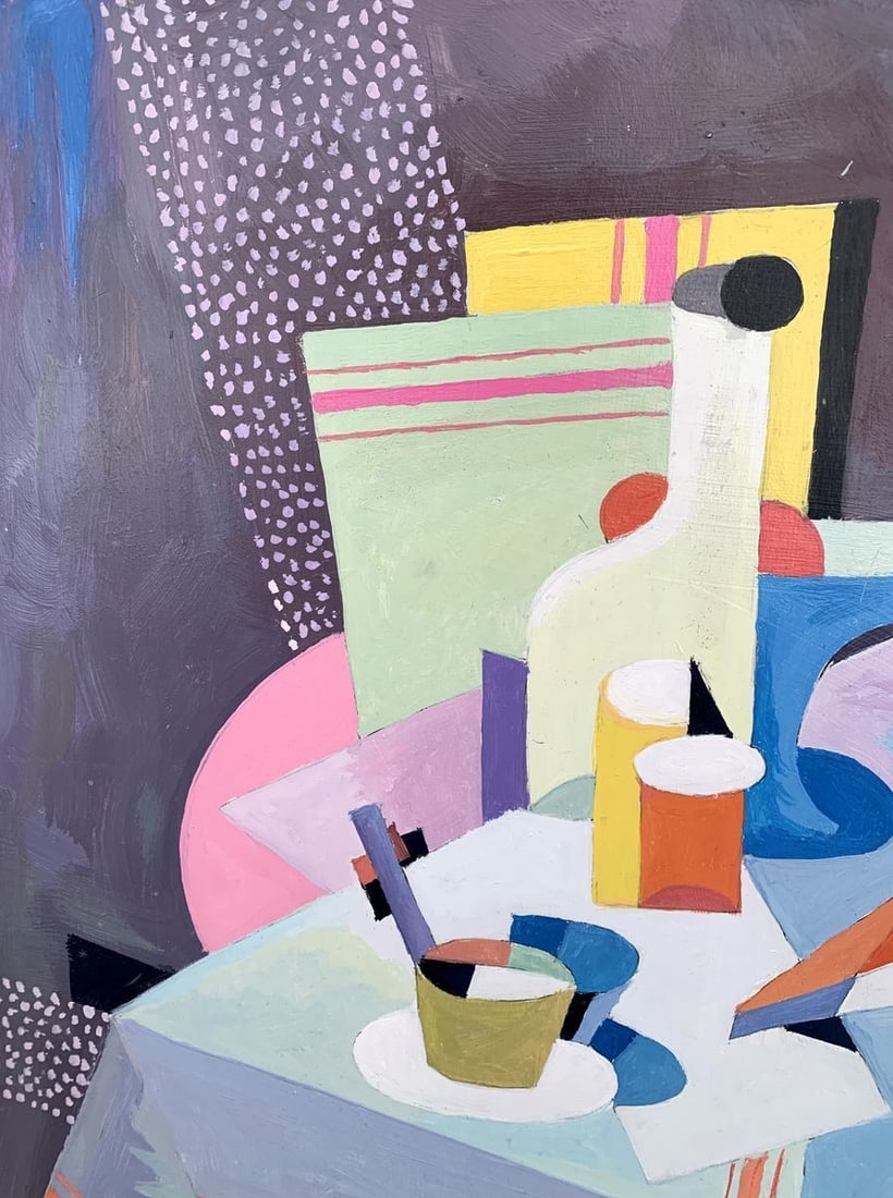Abstract oil painting Set table (based on the artist Bella Kadar) Victor Konotopsky - 5
