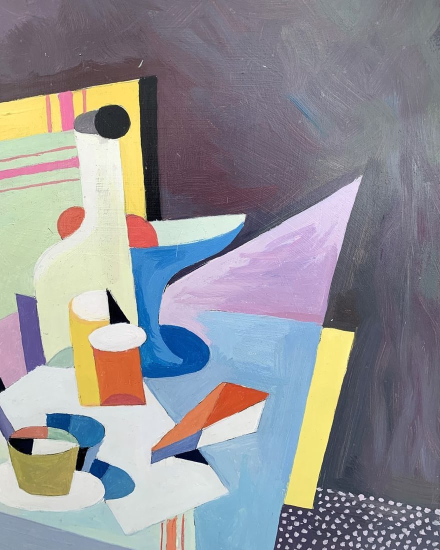 Abstract oil painting Set table (based on the artist Bella Kadar) Victor Konotopsky - 6