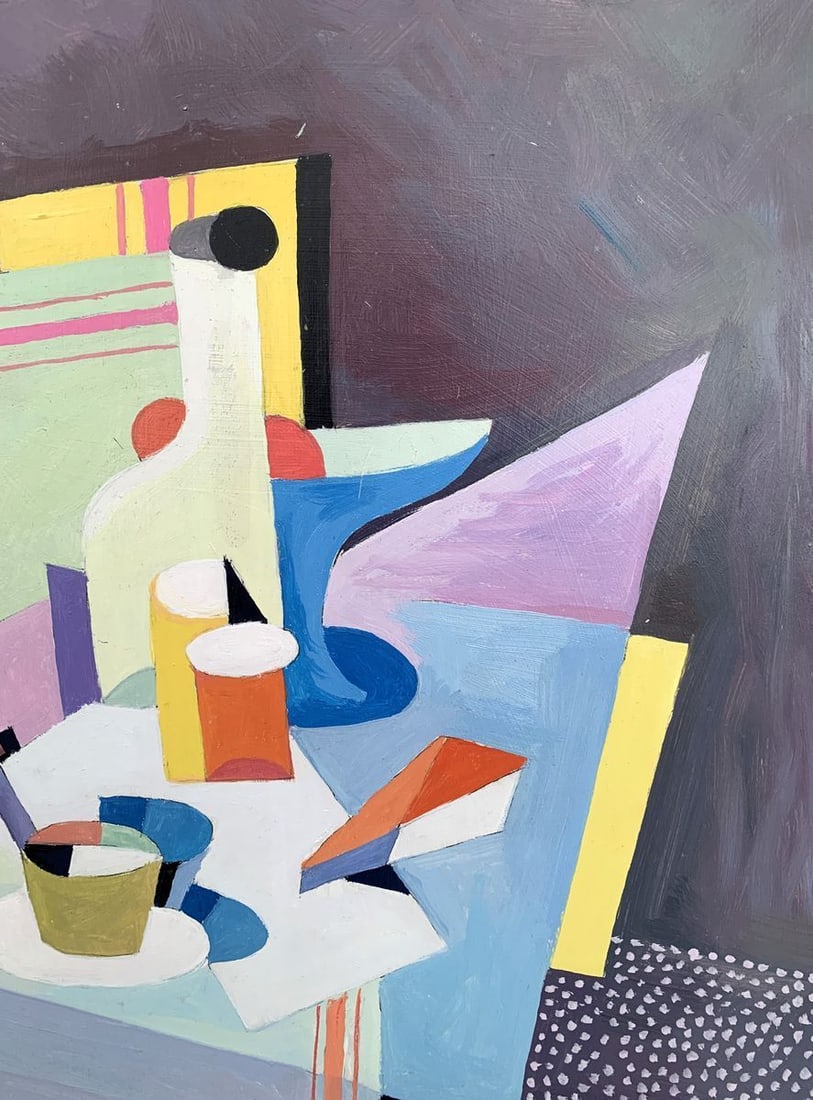 Abstract oil painting Set table (based on the artist Bella Kadar) Victor Konotopsky - 7