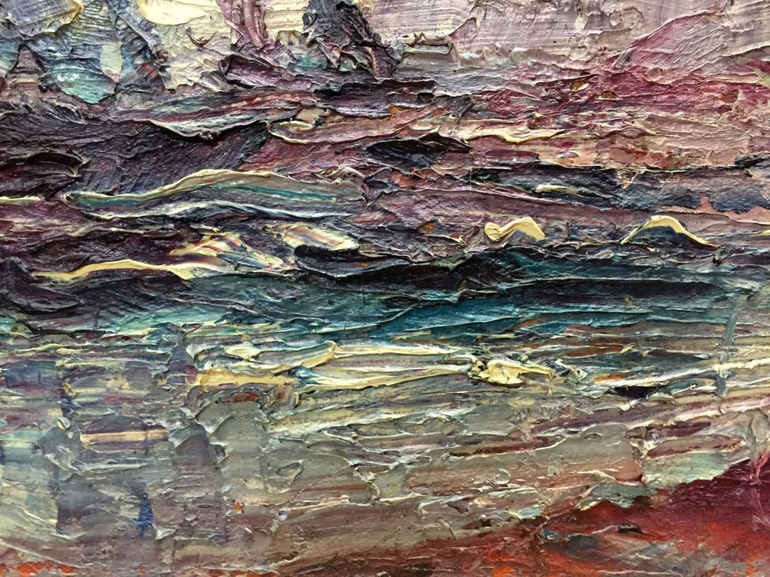 Abstract oil painting Raging sea - 3