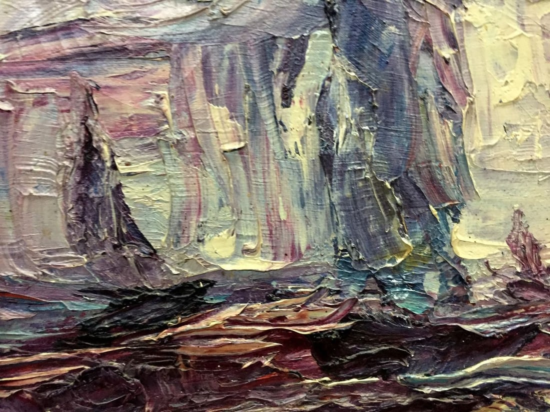 Abstract oil painting Raging sea - 4