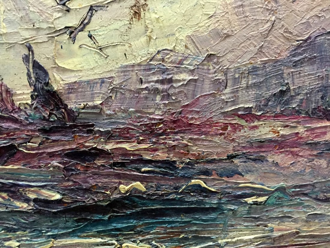 Abstract oil painting Raging sea - 5