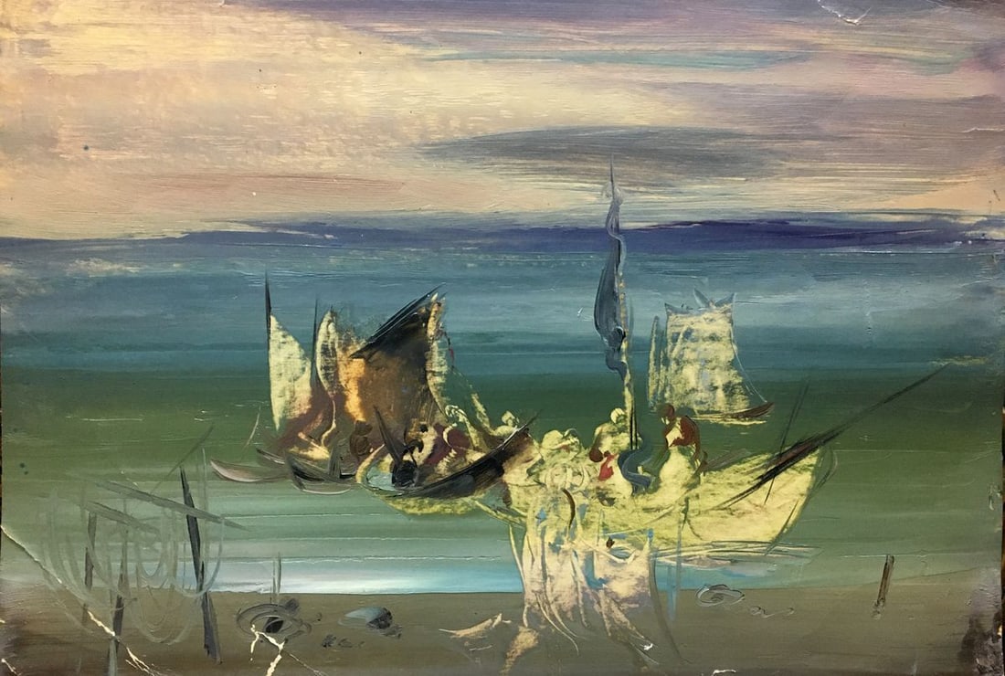 Oil painting Boats by the sea Zebek Vladimir Evgenievich (1 of 8)