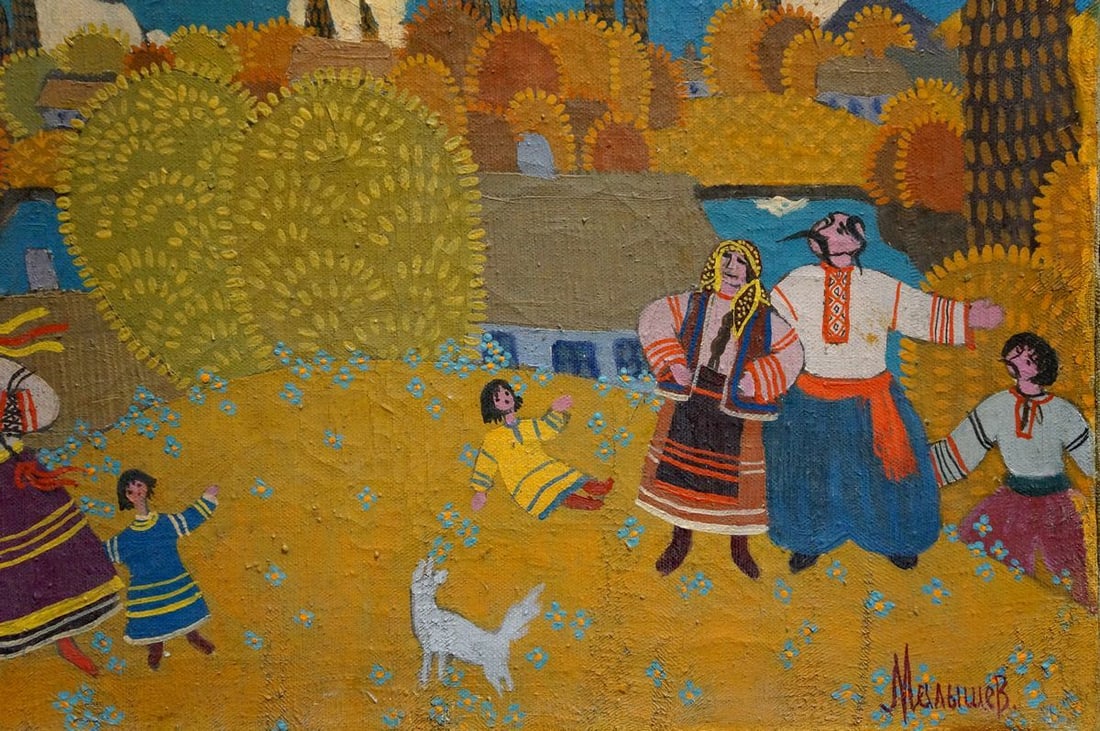 Abstract oil painting Ukrainian life Malyshev Gennady Iosifovich - 5
