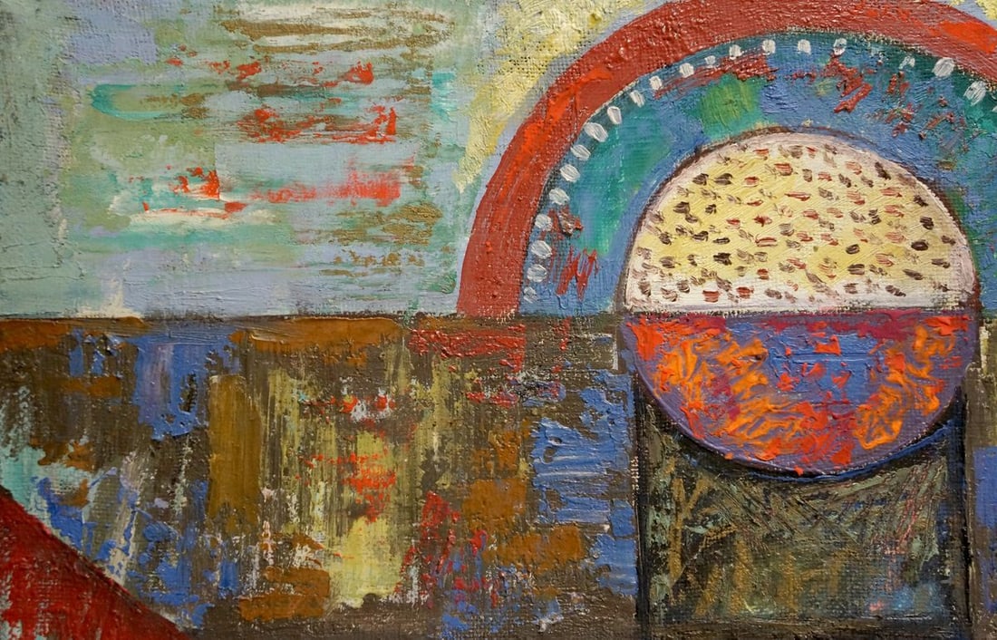 Abstract oil painting Landscape W. Bauer - 3