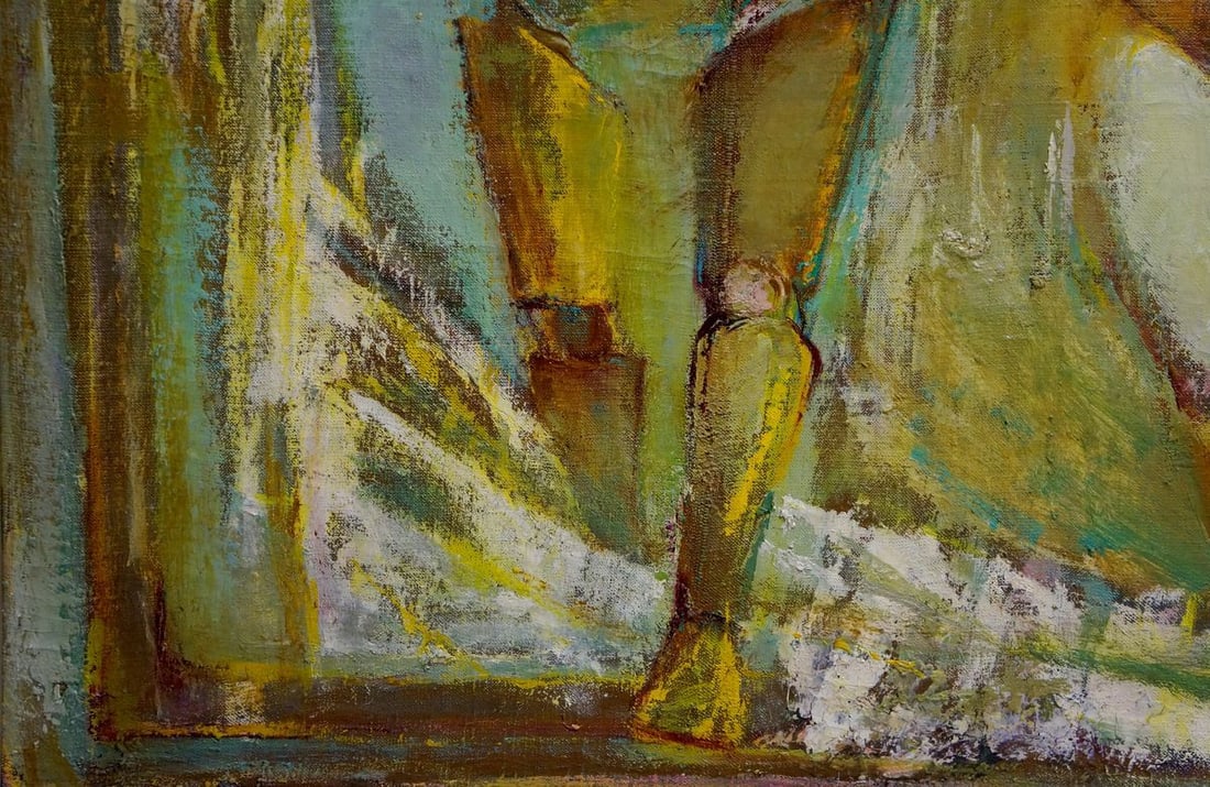 Abstract oil painting Portrait of a naked girl Elena Shchekina - 2