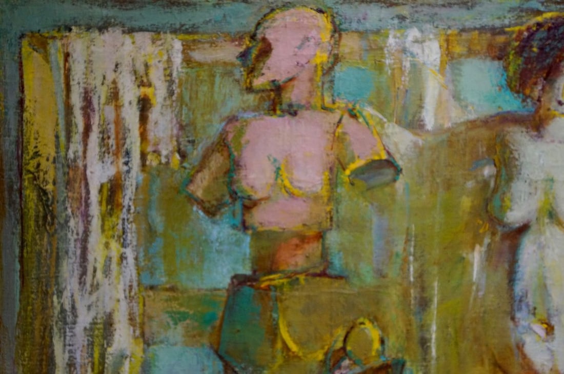 Abstract oil painting Portrait of a naked girl Elena Shchekina - 3