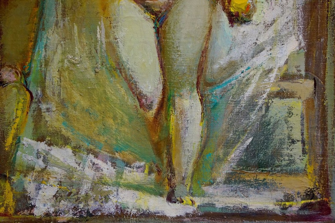 Abstract oil painting Portrait of a naked girl Elena Shchekina - 5