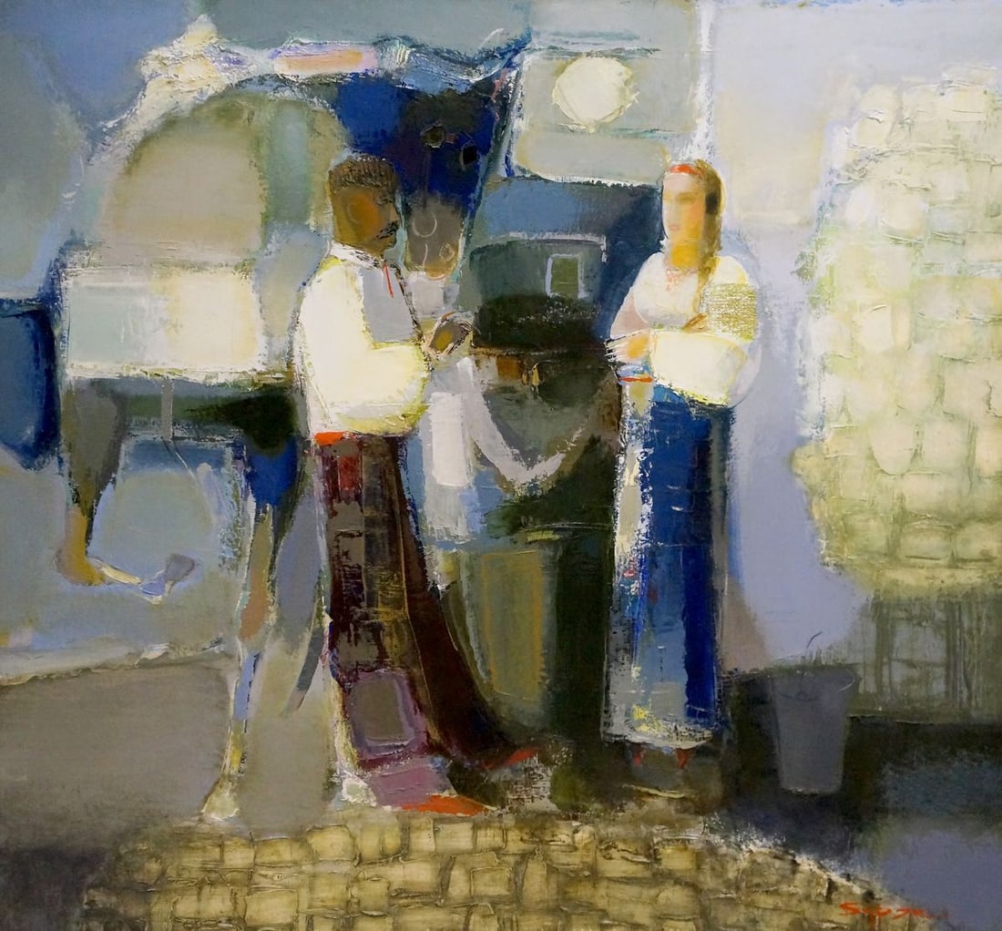 Oil painting A meeting Buryak Boris Ivanovich: Title: Oil painting A meeting Buryak Boris Ivanovich Description: ?Vern 1252 *** ABOUT THIS PAINTING *** * TITLE: "A meeting" * ARTISTS: Buryak Boris Ivanovich * SIZE: 92x100 cm/'36.22x39.37 inches'