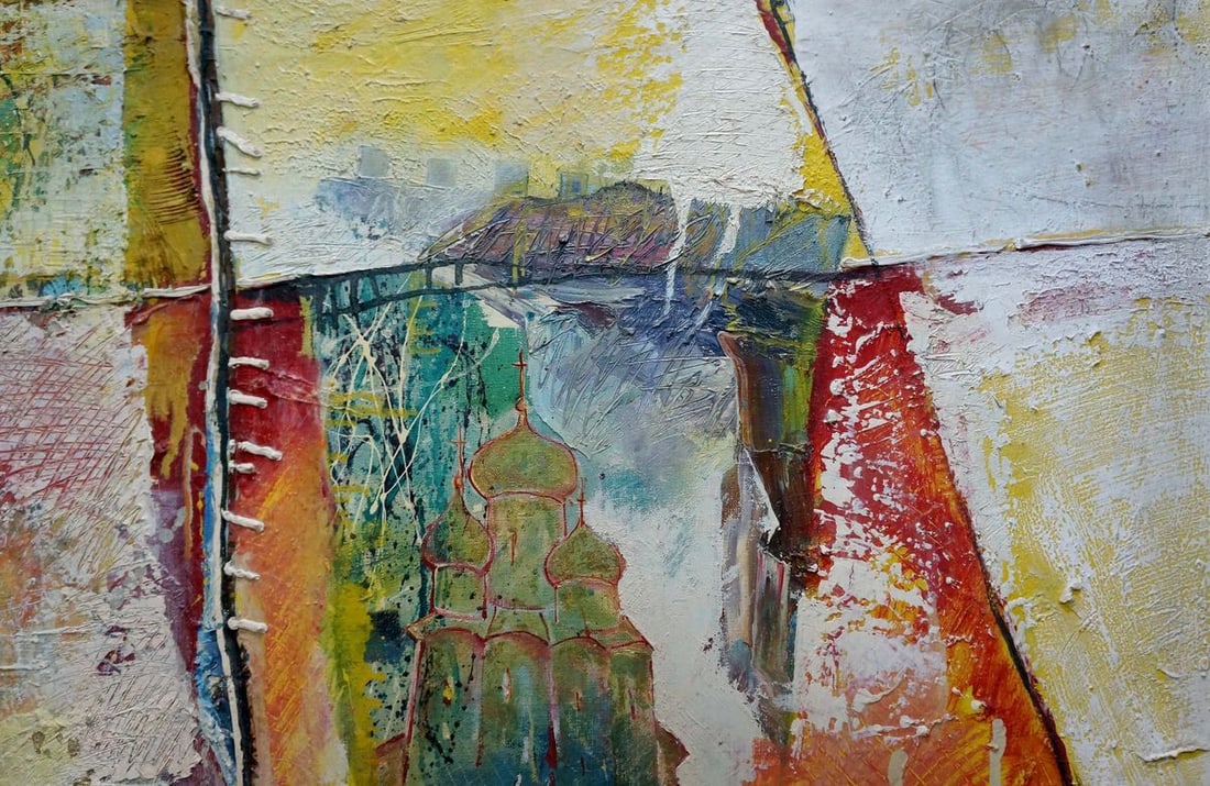 Abstract oil painting Church landscape Kryukov Vasily Ivanovich - 4