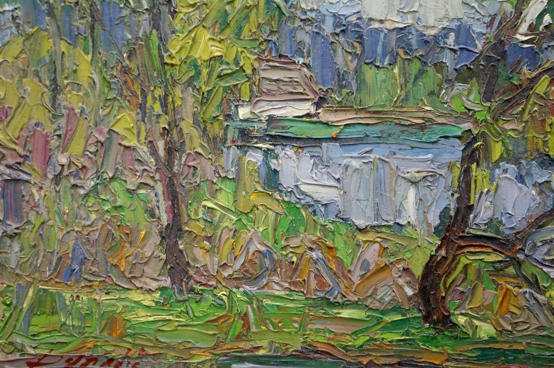 Abstract oil painting House by the shore Dupliy Sergey Alexandrovich - 2