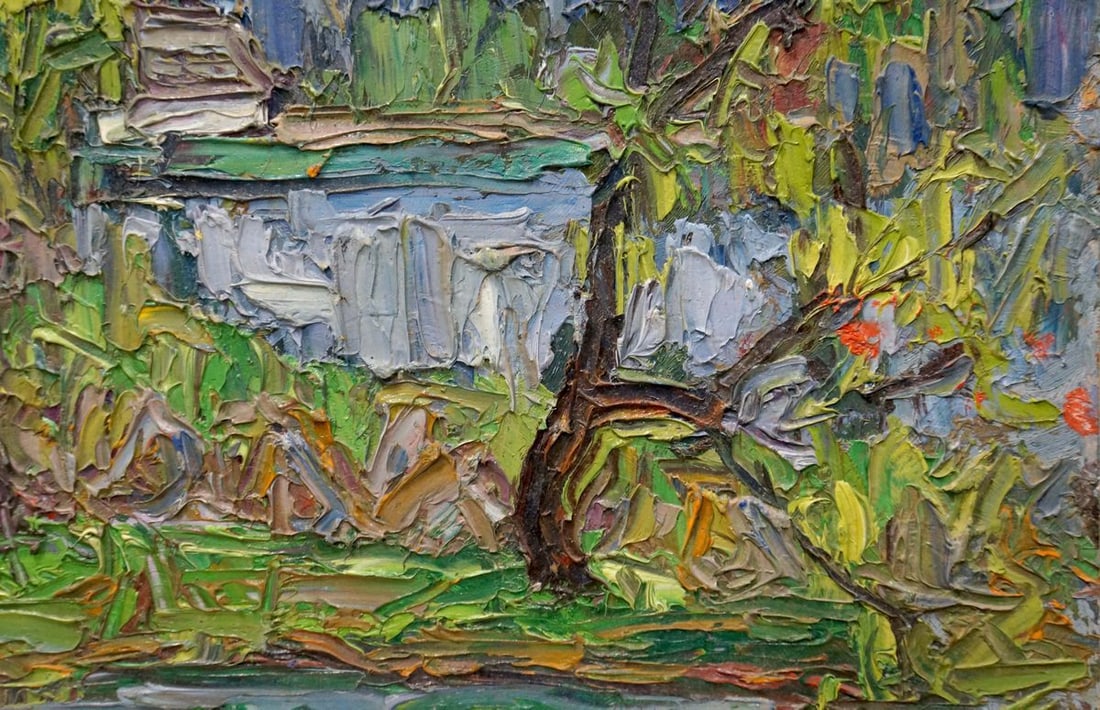 Abstract oil painting House by the shore Dupliy Sergey Alexandrovich - 5