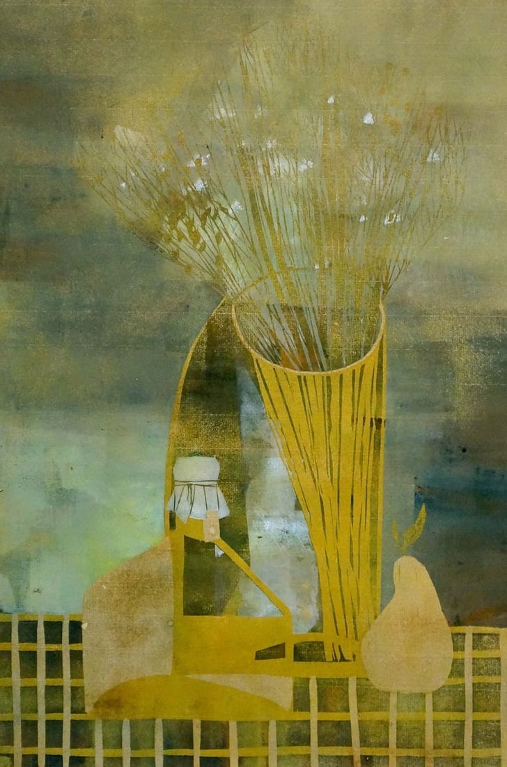 Abstract painting Still life with pears Albina Yaloz - 2
