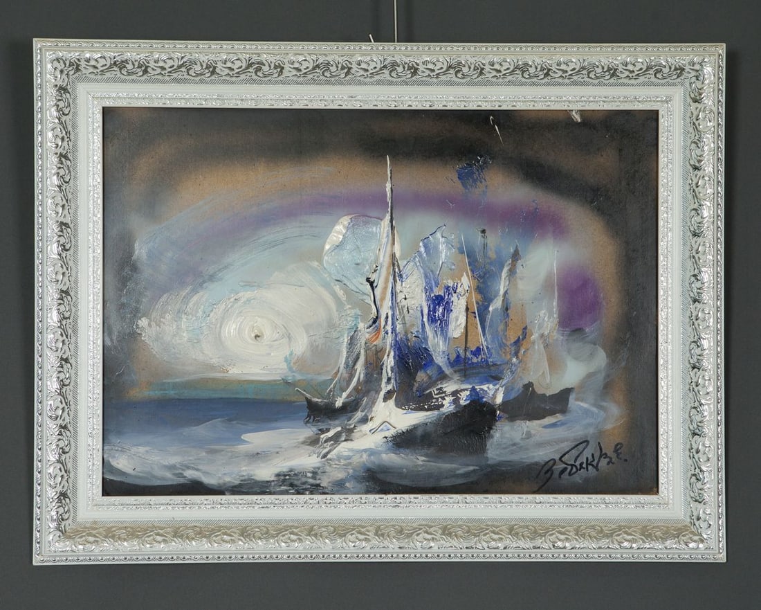 Oil painting Ship at sea Zebek Vladimir Evgenievich: Title: Oil painting Ship at sea Zebek Vladimir Evgenievich Description: ?E 578 *** ABOUT THIS PAINTING *** * TITLE: "Ship at sea" * ARTISTS: Zebek Vladimir Evgenievich * SIZE: 46x61 cm/'18.11x24.01 in