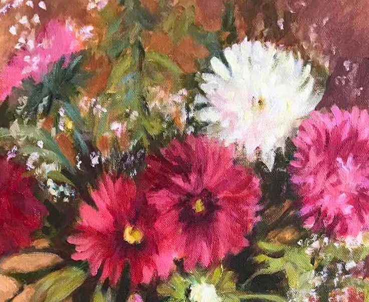 Oil painting Asters Maria Mitrick - 2