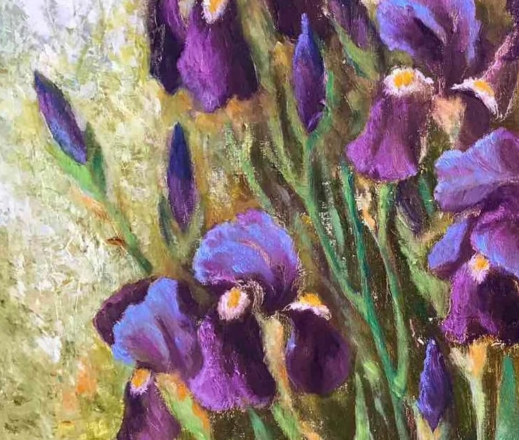 Oil painting Iris flowers Maria Mitrick - 3