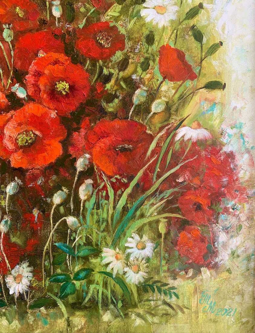 Oil painting Poppies Maria Mitrick - 4