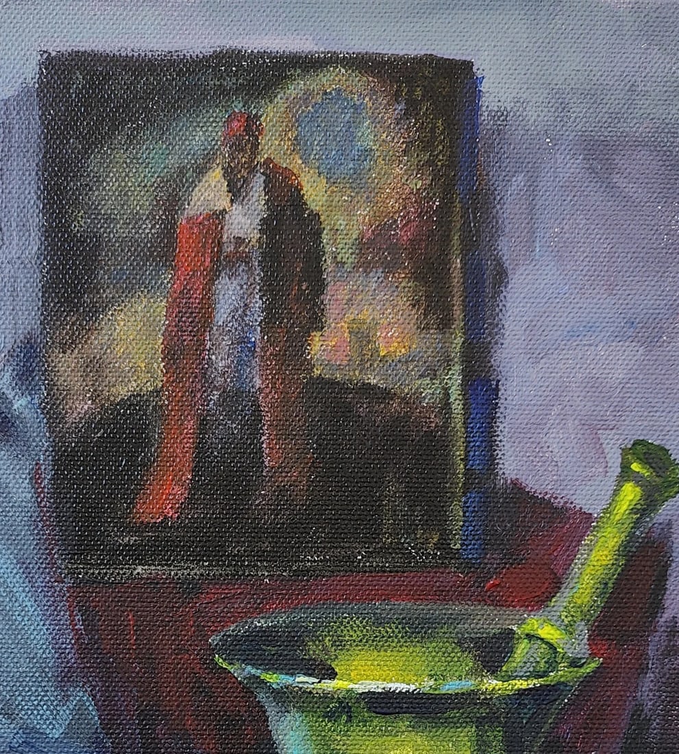 Acrylic painting Cossack stupa Vyacheslav Petrovich Babac - 10