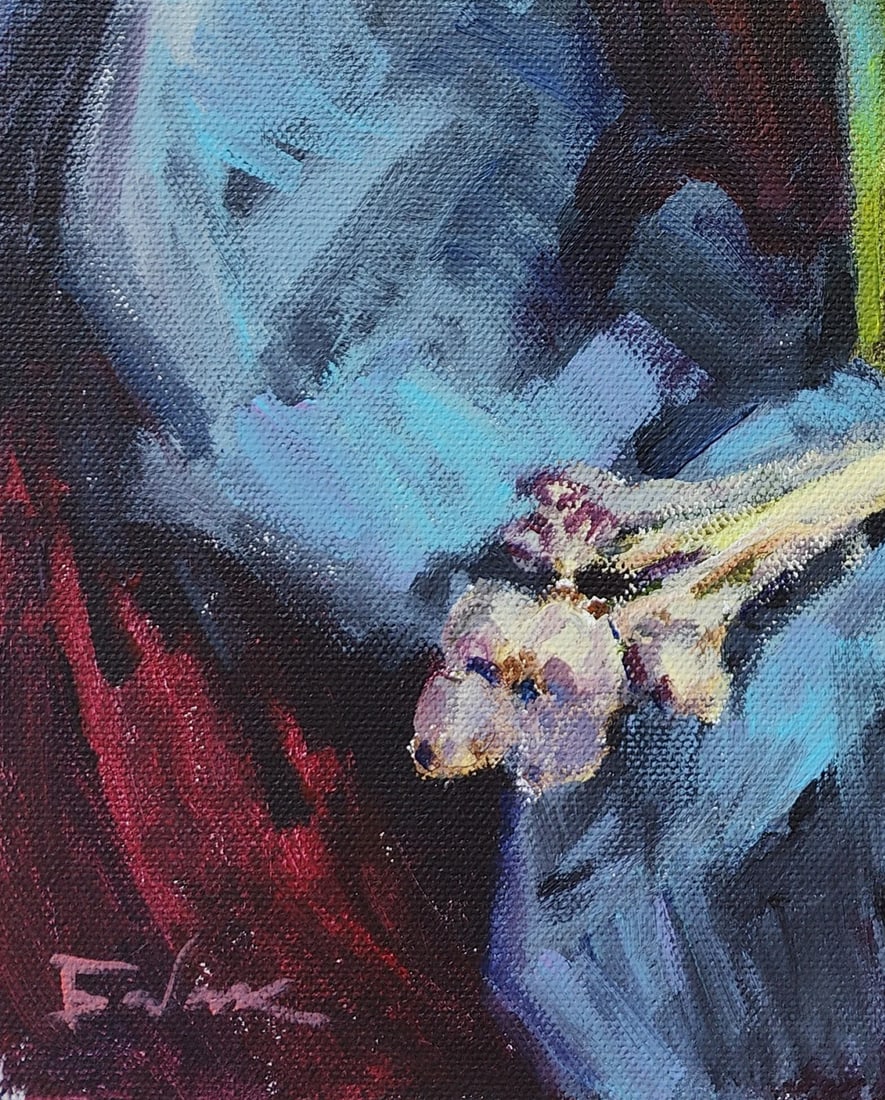 Acrylic painting Cossack stupa Vyacheslav Petrovich Babac - 6