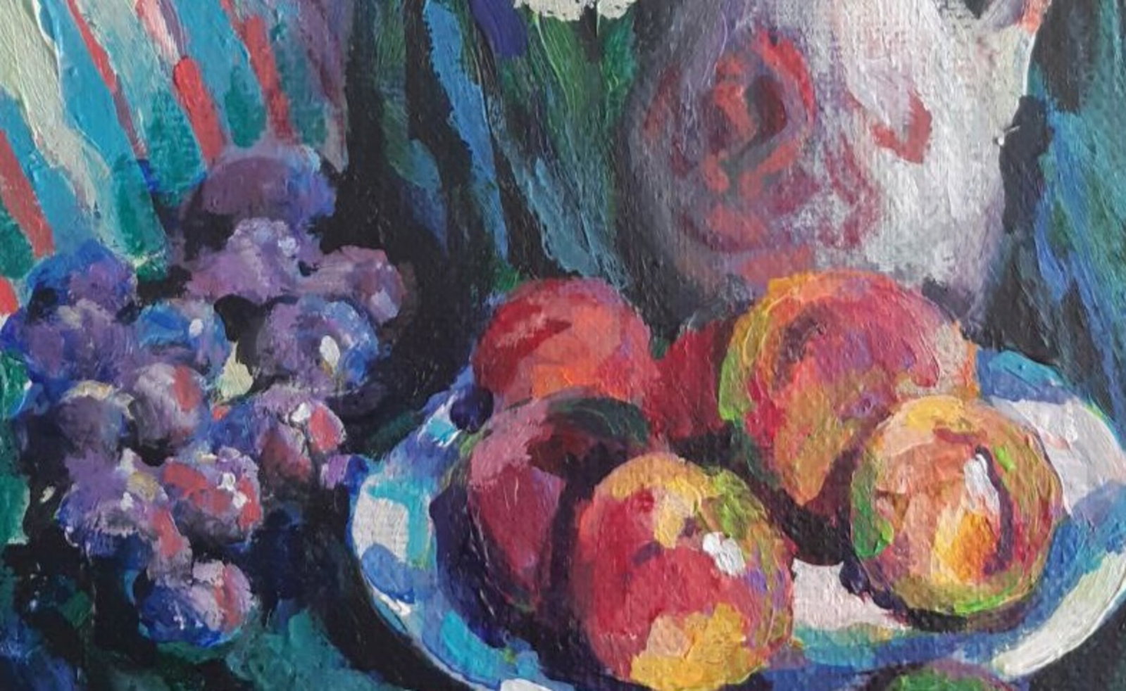 Acrylic painting Still life with peaches Vyacheslav Petrovich Babac - 3