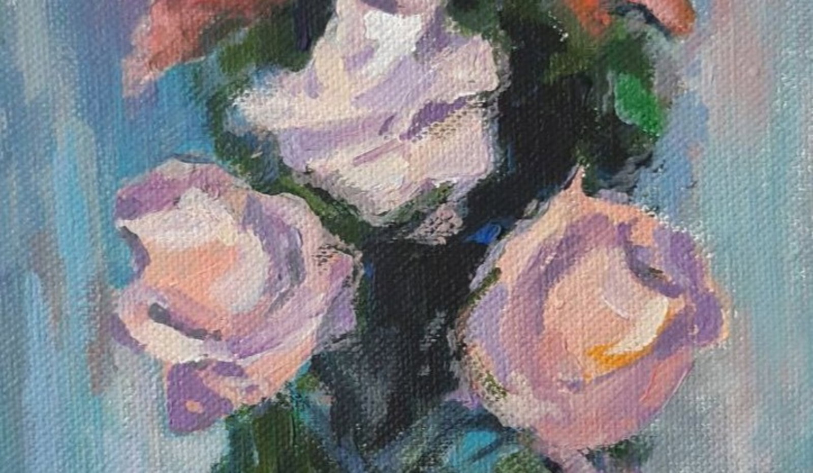 Acrylic painting Still life with roses Vyacheslav Petrovich Babac - 3