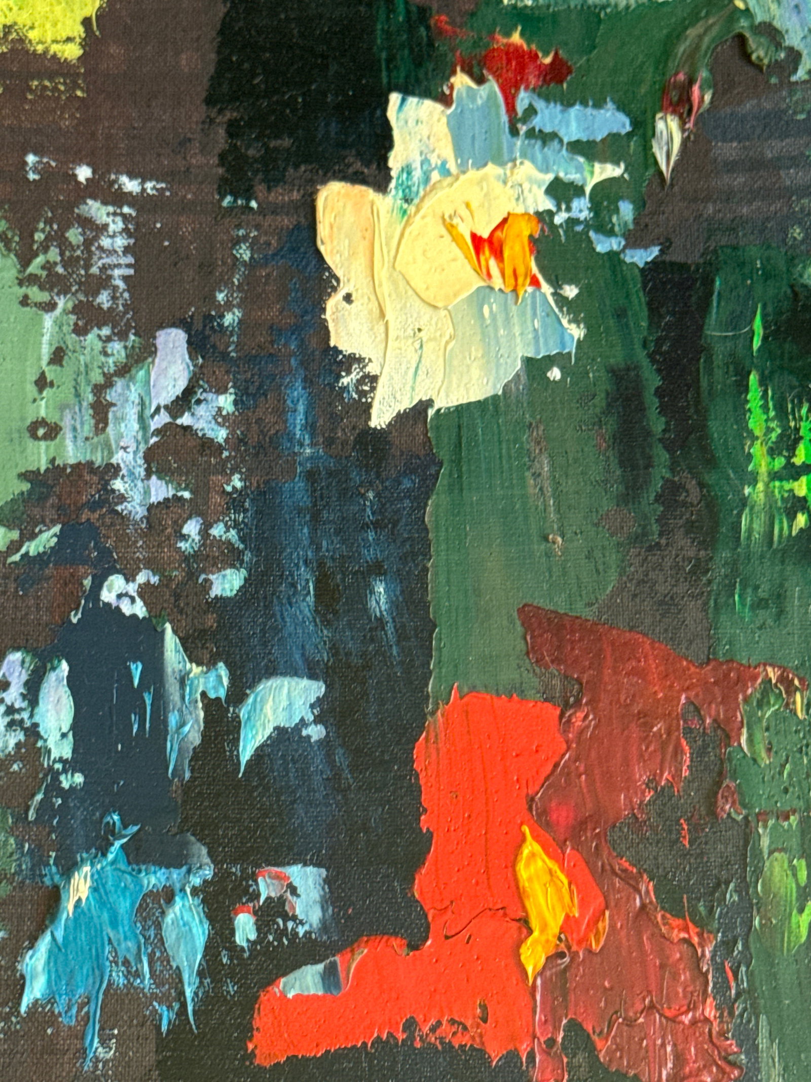 Abstract Oil painting with frame Flowers K. Leonid - 7