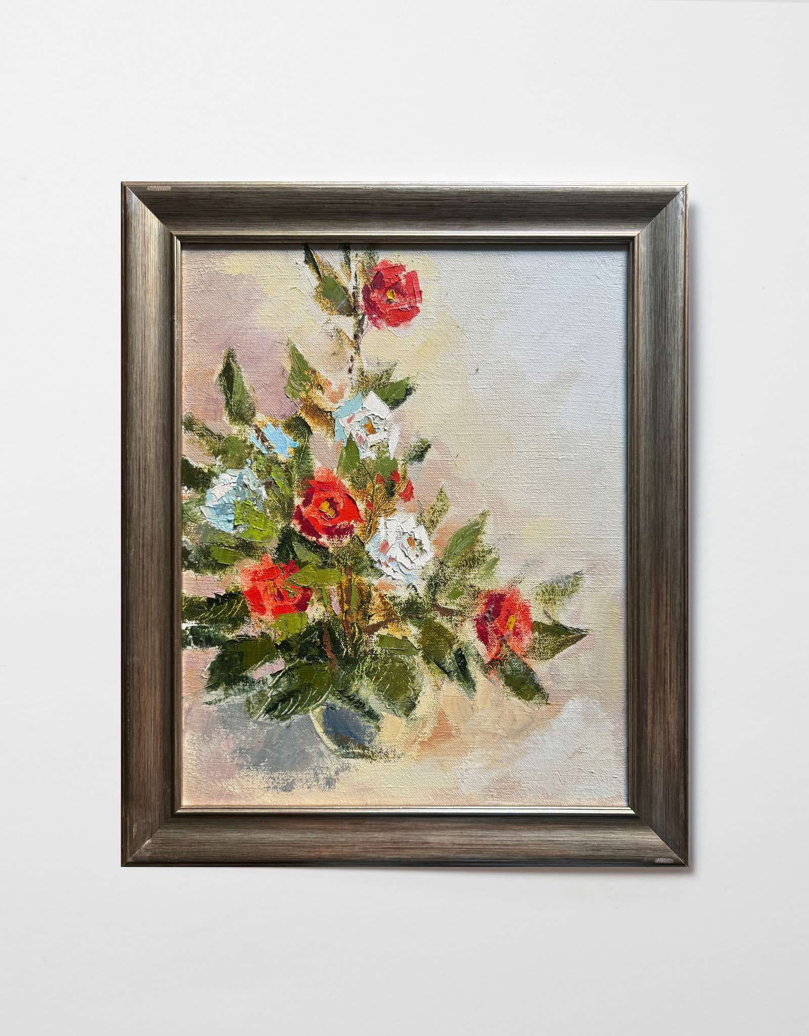 Oil painting with frame roses K. Leonid - 2