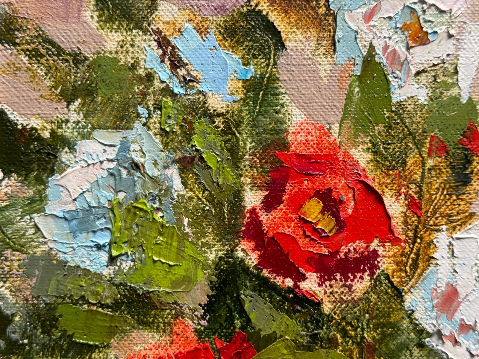 Oil painting with frame roses K. Leonid - 4