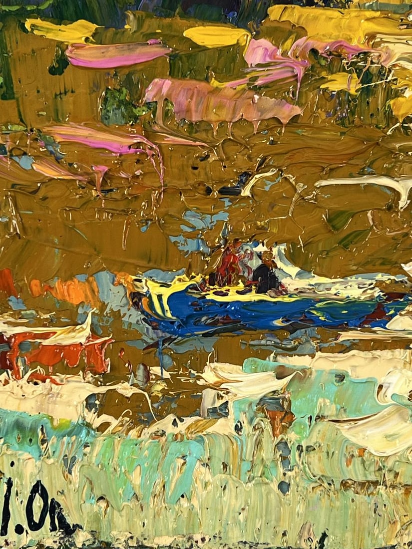 Oil painting Boats on the Lake in the Evening Oleksiy Ivanyuk - 5