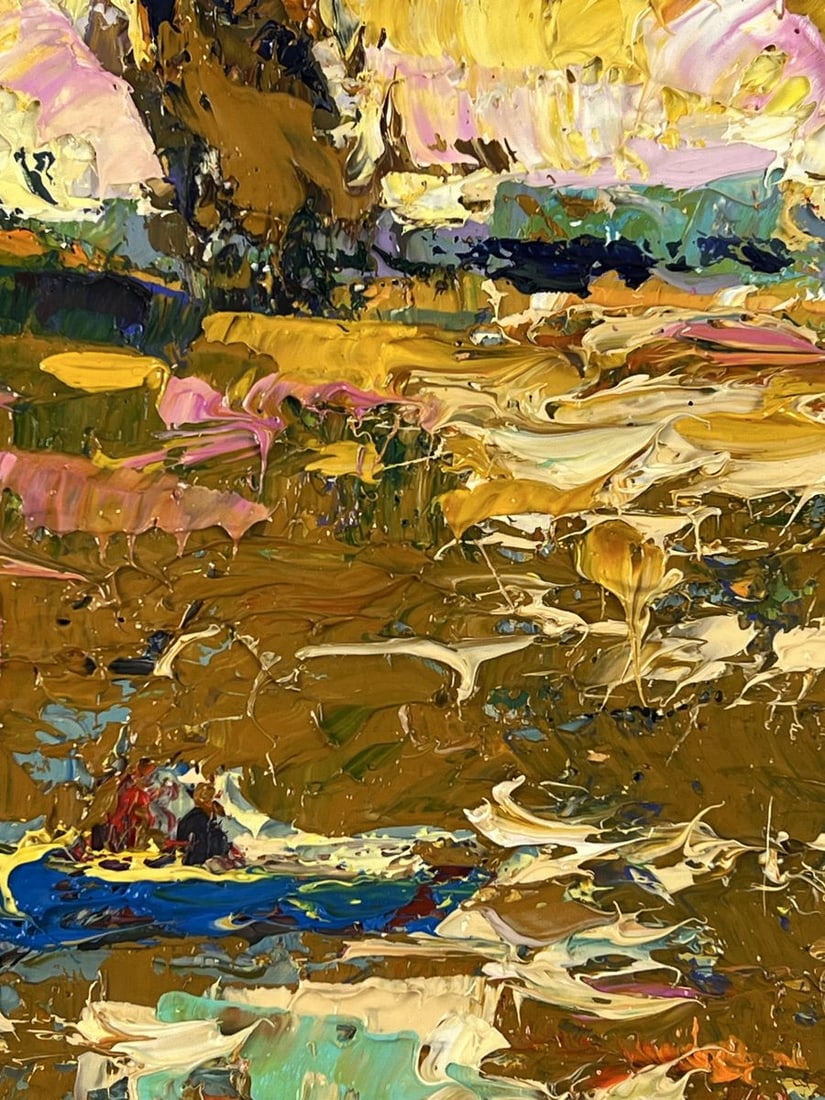 Oil painting Boats on the Lake in the Evening Oleksiy Ivanyuk - 6