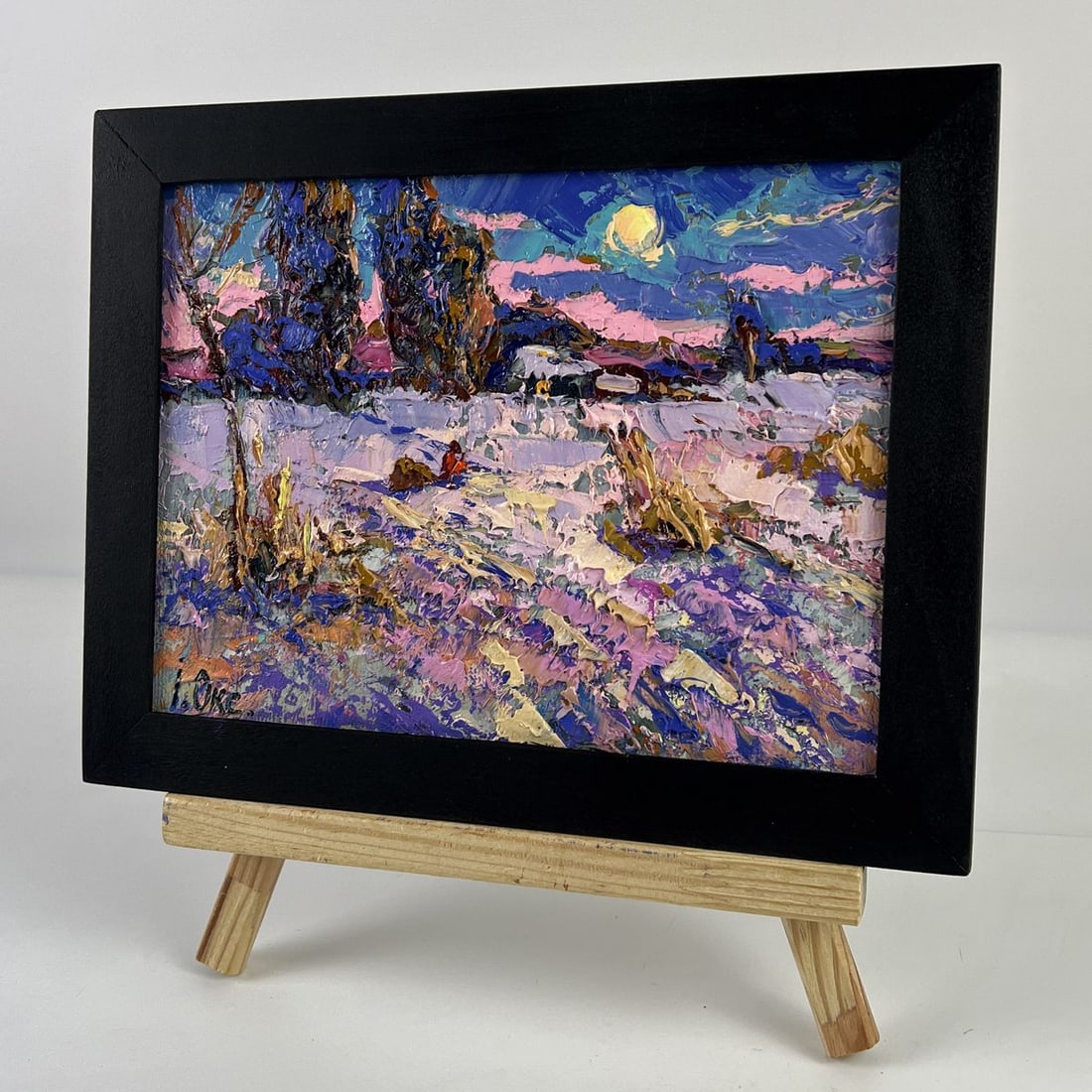 Oil painting Village Fields Covered in Snow Oksana Ivanyuk - 2