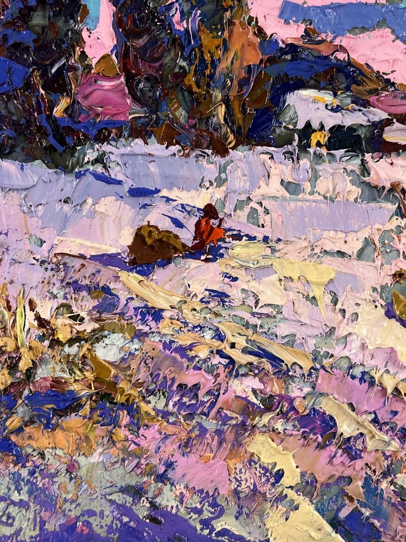 Oil painting Village Fields Covered in Snow Oksana Ivanyuk - 7