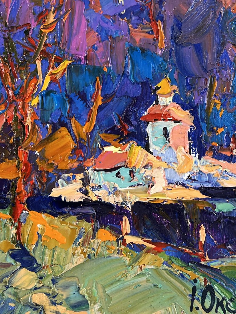 Oil painting Blue Distance Beyond the Forest Oksana Ivanyuk - 10